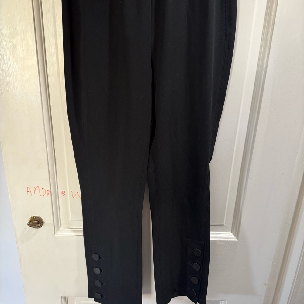 Cinq à Sept Black Trousers with Button Detail